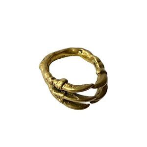 Verameat Dino Claw Ring Gold Tone Hippie Size 3